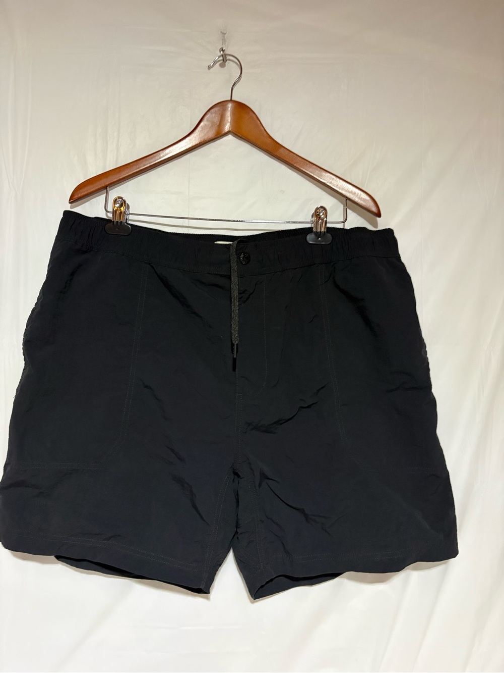 Men's Black Athletic Shorts with Drawstring Waist